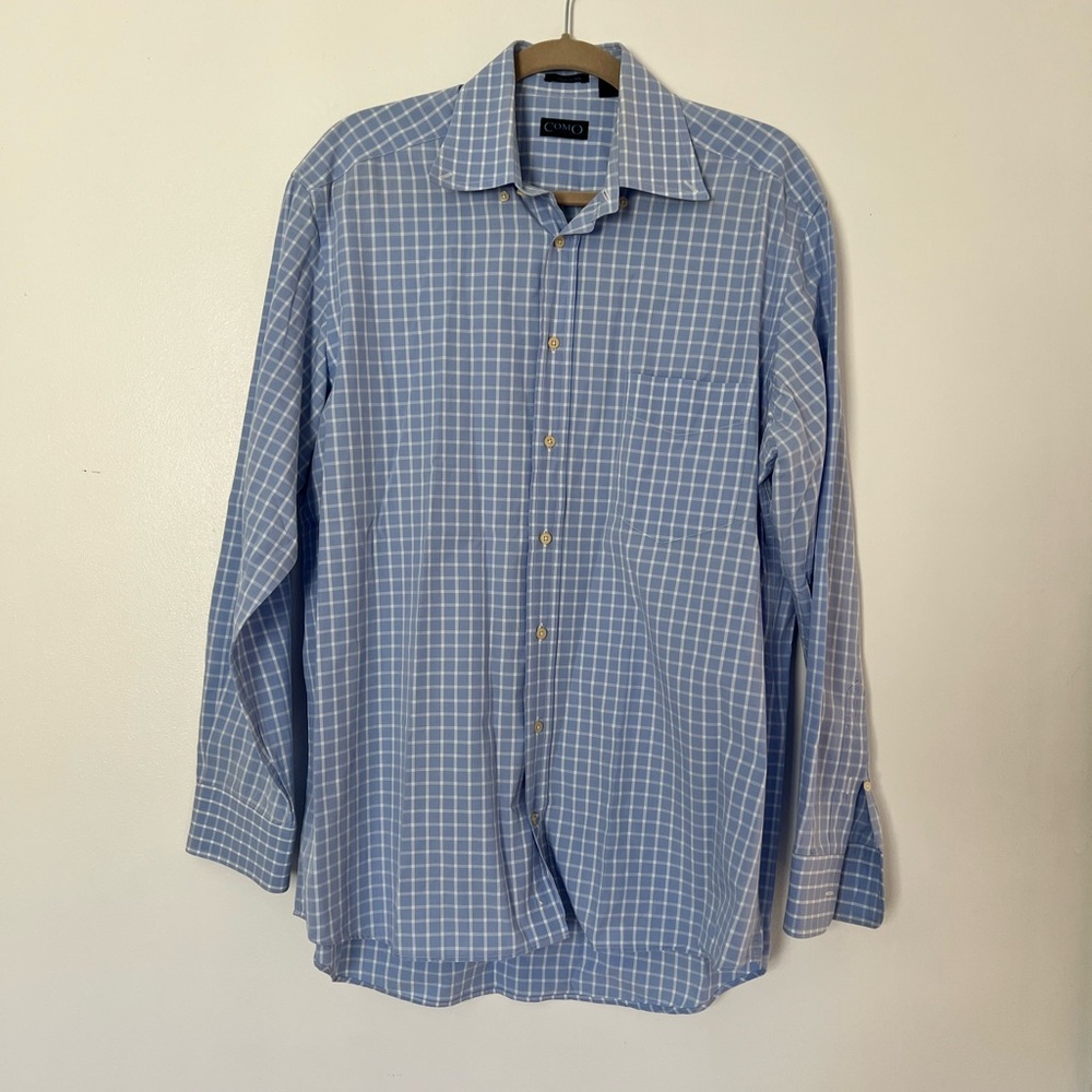 Como Classic Blue Checkered Men's Shirt